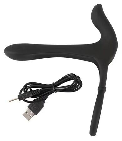 Черная насадка на член с вибрацией Couple’s Vibrator